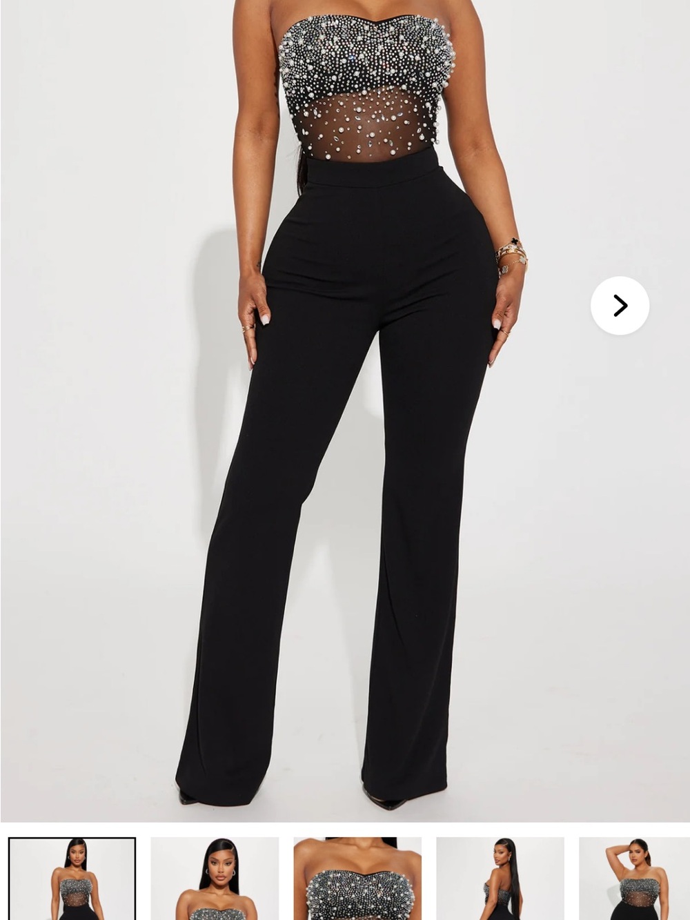 Fashion Nova Black High-Rise Wide Leg Trousers
